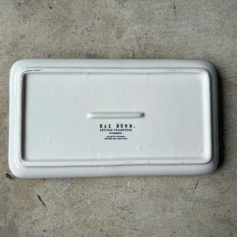 RAE DUNN White Ceramic ‘PURRR’ Tray - NWOT
